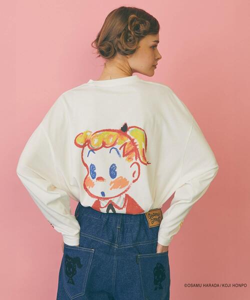 FRAPBOIS（フラボア）の「OSAMU GOODS ドルマンL/ST（Tシャツ/カットソー・レディース・ブルー/ホワイト・1）」の5枚目の写真