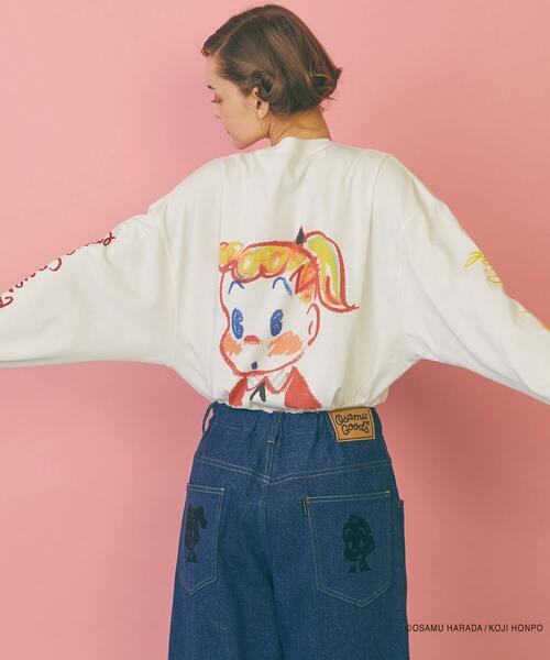 FRAPBOIS（フラボア）の「OSAMU GOODS ドルマンL/ST（Tシャツ/カットソー・レディース・ブルー/ホワイト・1）」の8枚目の写真