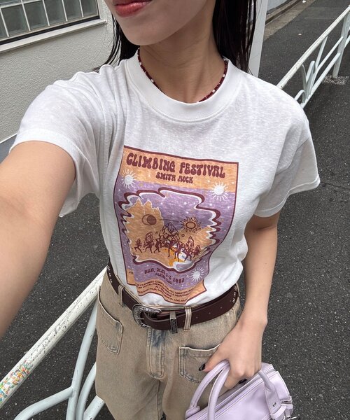 CIAOPANIC（チャオパニック）の「ヴィンテージライクスラブTee（Tシャツ/カットソー・レディース・オフホワイト/ホワイト/アイボリー・ONE SIZE）」の10枚目の写真