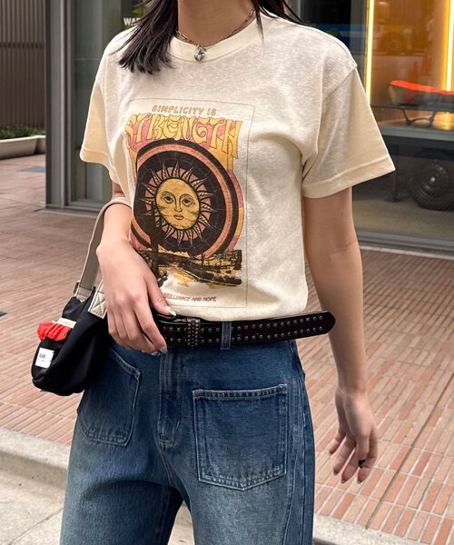 CIAOPANIC（チャオパニック）の「ヴィンテージライクスラブTee（Tシャツ/カットソー・レディース・オフホワイト/ホワイト/アイボリー・ONE SIZE）」の4枚目の写真