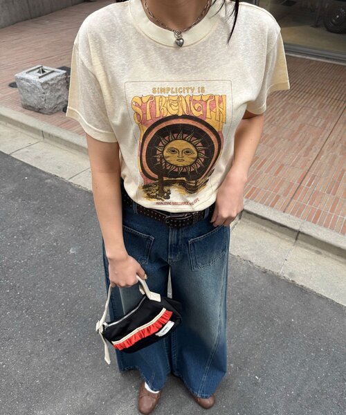 CIAOPANIC（チャオパニック）の「ヴィンテージライクスラブTee（Tシャツ/カットソー・レディース・オフホワイト/ホワイト/アイボリー・ONE SIZE）」の6枚目の写真