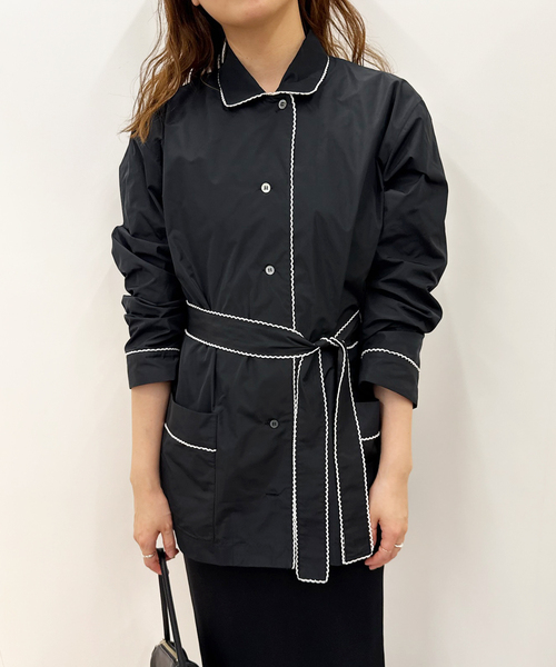 EDIT. FOR LULU(エディットフォールル)の「タフタパジャマシャツ(シャツ/ブラウス・レディース・ブラック・FREE)」の1枚目の写真