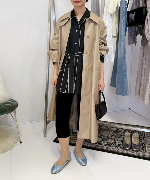 EDIT. FOR LULU(エディットフォールル)の「タフタパジャマシャツ(シャツ/ブラウス・レディース・ブラック・FREE)」の14枚目の写真