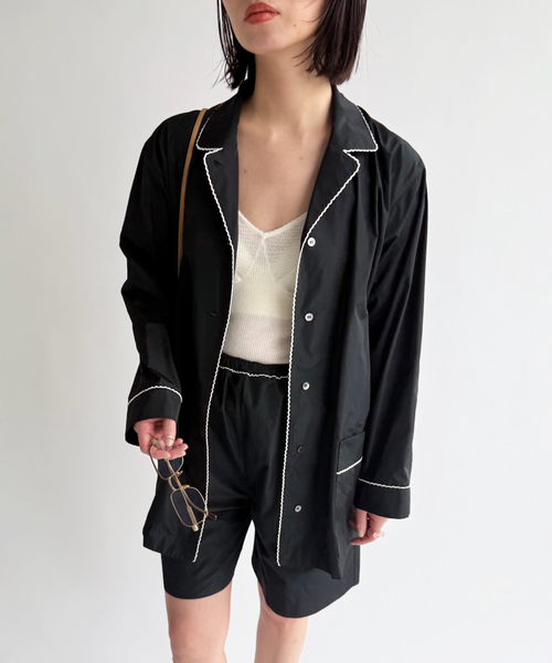 EDIT. FOR LULU(エディットフォールル)の「タフタパジャマシャツ(シャツ/ブラウス・レディース・ブラック・FREE)」の13枚目の写真