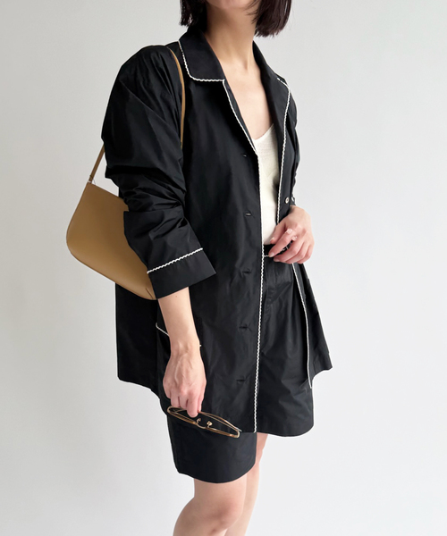 EDIT. FOR LULU(エディットフォールル)の「タフタパジャマシャツ(シャツ/ブラウス・レディース・ブラック・FREE)」の12枚目の写真