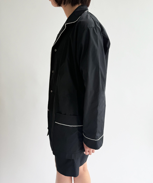 EDIT. FOR LULU(エディットフォールル)の「タフタパジャマシャツ(シャツ/ブラウス・レディース・ブラック・FREE)」の10枚目の写真