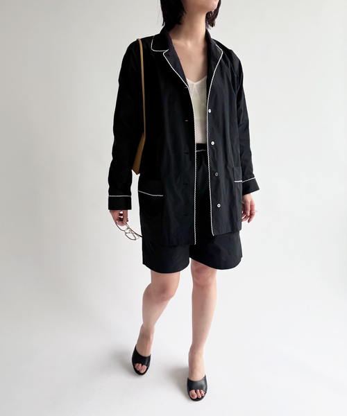 EDIT. FOR LULU(エディットフォールル)の「タフタパジャマシャツ(シャツ/ブラウス・レディース・ブラック・FREE)」の8枚目の写真