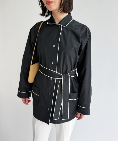 EDIT. FOR LULU(エディットフォールル)の「タフタパジャマシャツ(シャツ/ブラウス・レディース・ブラック・FREE)」の7枚目の写真