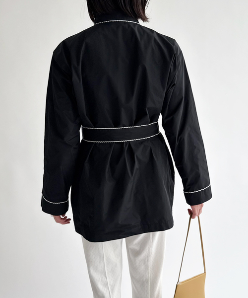 EDIT. FOR LULU(エディットフォールル)の「タフタパジャマシャツ(シャツ/ブラウス・レディース・ブラック・FREE)」の5枚目の写真