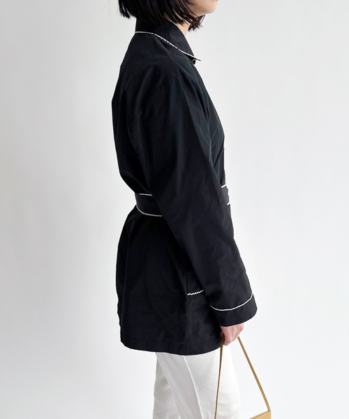 EDIT. FOR LULU(エディットフォールル)の「タフタパジャマシャツ(シャツ/ブラウス・レディース・ブラック・FREE)」の4枚目の写真