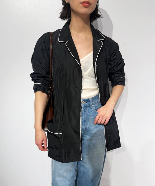 EDIT. FOR LULU(エディットフォールル)の「タフタパジャマシャツ(シャツ/ブラウス・レディース・ブラック・FREE)」の3枚目の写真