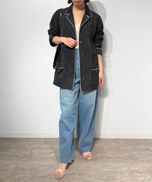 EDIT. FOR LULU(エディットフォールル)の「タフタパジャマシャツ(シャツ/ブラウス・レディース・ブラック・FREE)」の2枚目の写真