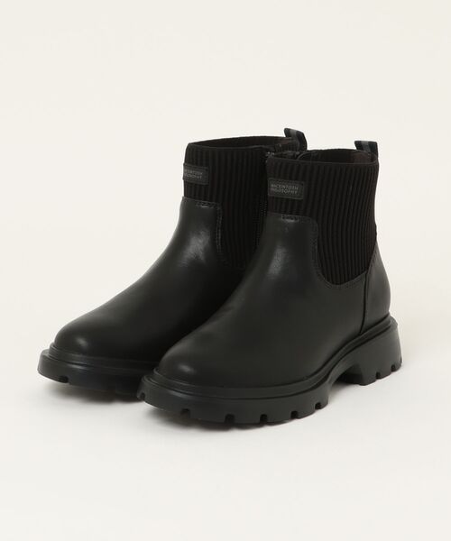 MACKINTOSH PHILOSOPHY(マッキントッシュ フィロソフィー)の「リブニットレインブーツ(レインシューズ・レディース・ブラック/グレー・M(23.5cm)/S(22.5cm)/L(24.5cm))」の1枚目の写真