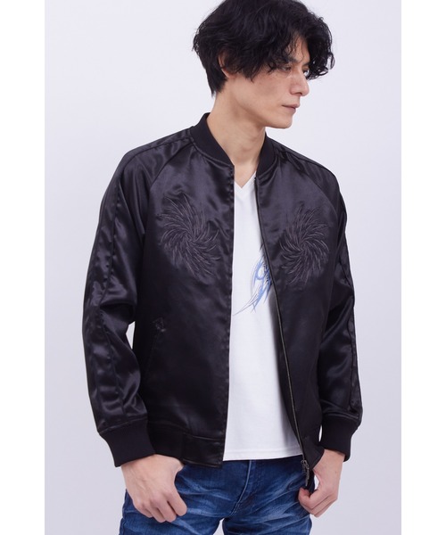 TORNADO MART(トルネードマート)の「TORNADO MART∴トライバルフェニックススカジャン(ブルゾン・メンズ・ブラック/ボルドー・M/L/LL/XXL)」の1枚目の写真