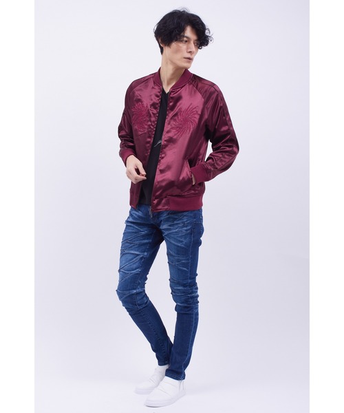 TORNADO MART(トルネードマート)の「TORNADO MART∴トライバルフェニックススカジャン(ブルゾン・メンズ・ブラック/ボルドー・M/L/LL/XXL)」の12枚目の写真
