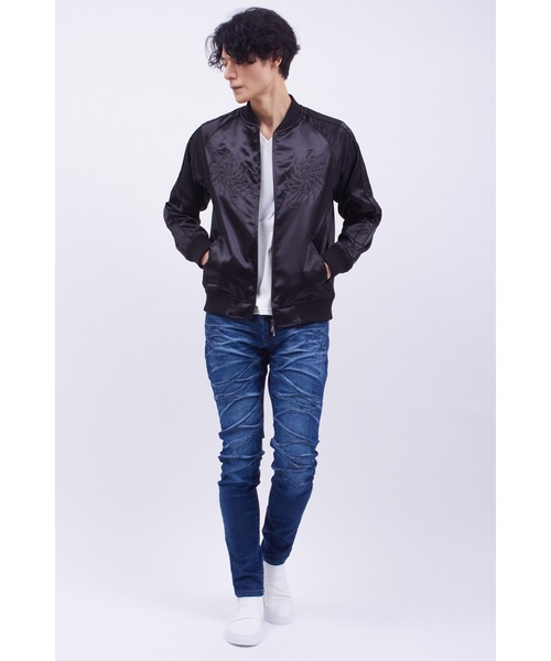 TORNADO MART(トルネードマート)の「TORNADO MART∴トライバルフェニックススカジャン(ブルゾン・メンズ・ブラック/ボルドー・M/L/LL/XXL)」の15枚目の写真