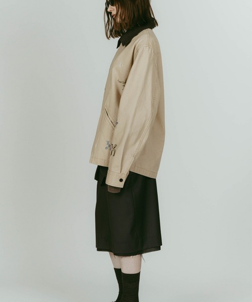 Knuth Marf(クヌースマーフ)の「Knuth Marf embroidered jacket(その他アウター・レディース・ブルー/ベージュ・FREE)」の3枚目の写真