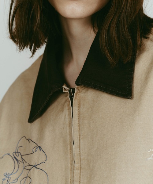Knuth Marf(クヌースマーフ)の「Knuth Marf embroidered jacket(その他アウター・レディース・ブルー/ベージュ・FREE)」の8枚目の写真