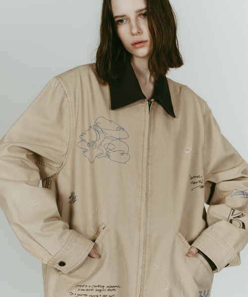 Knuth Marf(クヌースマーフ)の「Knuth Marf embroidered jacket(その他アウター・レディース・ブルー/ベージュ・FREE)」の9枚目の写真