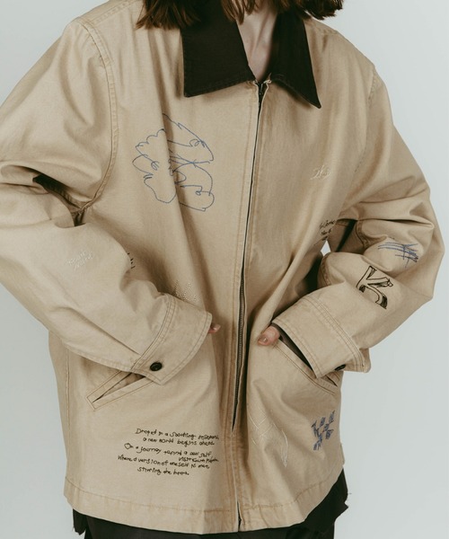 Knuth Marf(クヌースマーフ)の「Knuth Marf embroidered jacket(その他アウター・レディース・ブルー/ベージュ・FREE)」の10枚目の写真