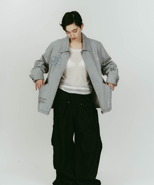 Knuth Marf(クヌースマーフ)の「Knuth Marf embroidered jacket(その他アウター・レディース・ブルー/ベージュ・FREE)」の12枚目の写真
