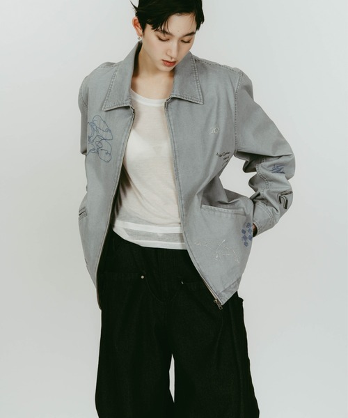 Knuth Marf(クヌースマーフ)の「Knuth Marf embroidered jacket(その他アウター・レディース・ブルー/ベージュ・FREE)」の13枚目の写真