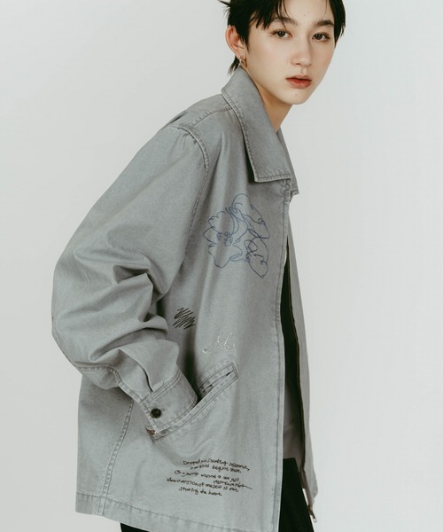Knuth Marf(クヌースマーフ)の「Knuth Marf embroidered jacket(その他アウター・レディース・ブルー/ベージュ・FREE)」の14枚目の写真