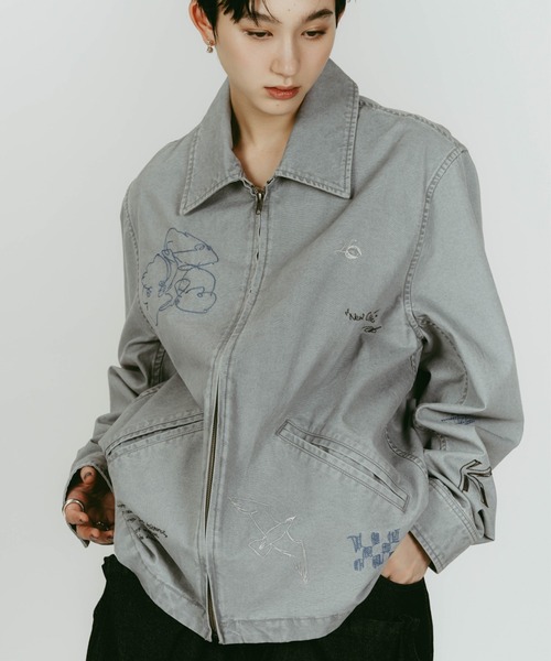 Knuth Marf(クヌースマーフ)の「Knuth Marf embroidered jacket(その他アウター・レディース・ブルー/ベージュ・FREE)」の17枚目の写真