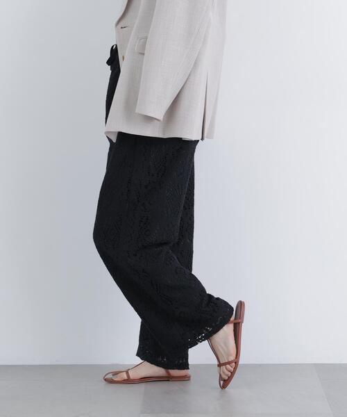 N.(N. Natural Beauty Basic)(エヌエヌナチュラルビューティーベーシック)の「レースイージーパンツ(その他パンツ・レディース・ブラック/オフホワイト・MEDIUM/P/S)」の7枚目の写真