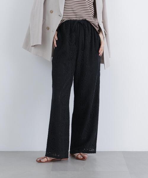 N.(N. Natural Beauty Basic)(エヌエヌナチュラルビューティーベーシック)の「レースイージーパンツ(その他パンツ・レディース・ブラック/オフホワイト・MEDIUM/P/S)」の8枚目の写真