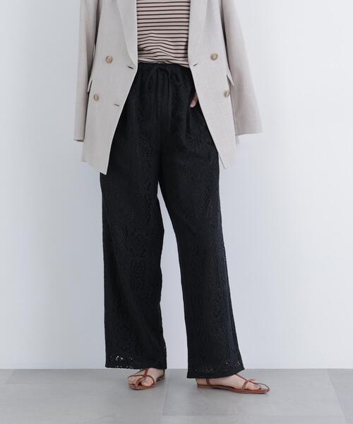 N.(N. Natural Beauty Basic)(エヌエヌナチュラルビューティーベーシック)の「レースイージーパンツ(その他パンツ・レディース・ブラック/オフホワイト・MEDIUM/P/S)」の6枚目の写真