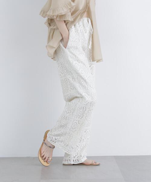 N.(N. Natural Beauty Basic)(エヌエヌナチュラルビューティーベーシック)の「レースイージーパンツ(その他パンツ・レディース・ブラック/オフホワイト・MEDIUM/P/S)」の11枚目の写真