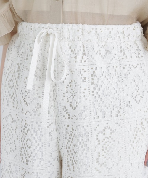 N.（N. Natural Beauty Basic）（エヌエヌナチュラルビューティーベーシック）の「レースイージーパンツ（その他パンツ・レディース・ブラック/オフホワイト・MEDIUM/P/S）」の15枚目の写真