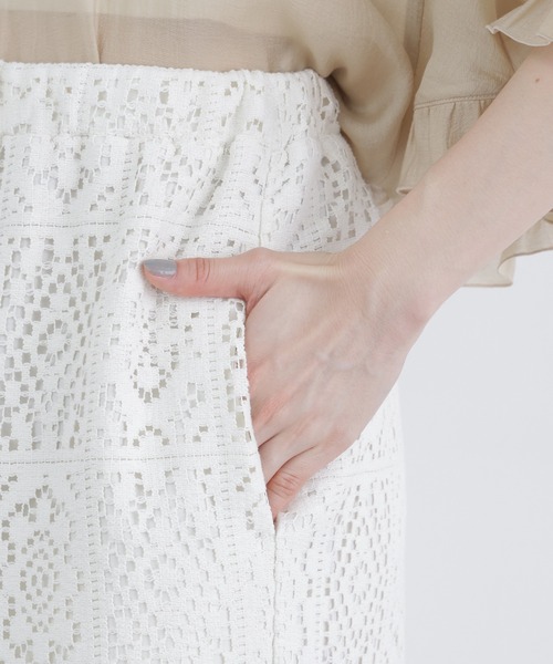 N.（N. Natural Beauty Basic）（エヌエヌナチュラルビューティーベーシック）の「レースイージーパンツ（その他パンツ・レディース・ブラック/オフホワイト・MEDIUM/P/S）」の16枚目の写真