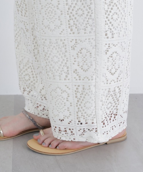 N.（N. Natural Beauty Basic）（エヌエヌナチュラルビューティーベーシック）の「レースイージーパンツ（その他パンツ・レディース・ブラック/オフホワイト・MEDIUM/P/S）」の17枚目の写真