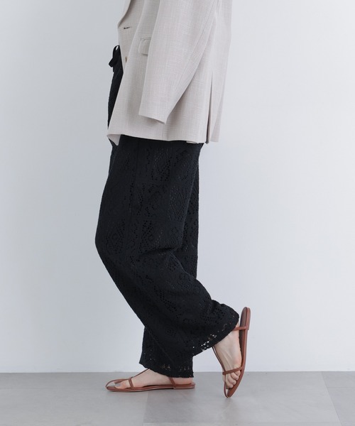 N.（N. Natural Beauty Basic）（エヌエヌナチュラルビューティーベーシック）の「レースイージーパンツ（その他パンツ・レディース・ブラック/オフホワイト・MEDIUM/P/S）」の20枚目の写真