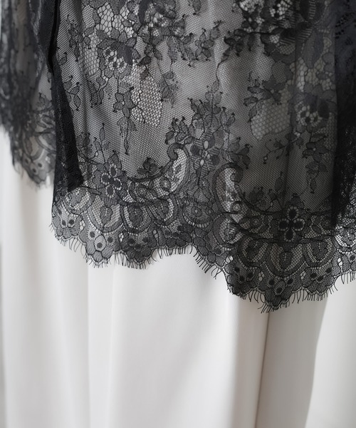 Riberry（リベリー）の「裾スカラップレースシアーシャツ（シャツ/ブラウス・レディース・オフホワイト/ブラック・FREE）」の4枚目の写真