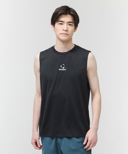 MoveSport（ムーブスポーツ）の「ムーブスポーツ  ワンポイントポロシャツ（タンクトップ・メンズ・ネイビー/ブラック/ホワイト・M/L/LL/3L）」の3枚目の写真