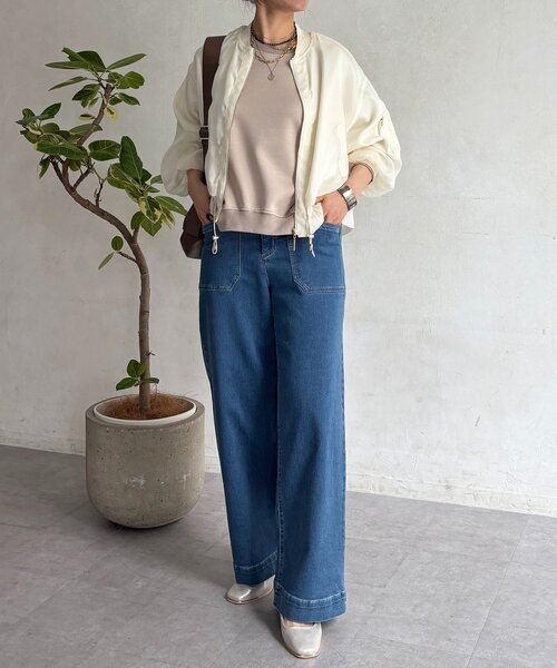 un dix cors（アンディコール）の「光沢シアーブルゾン（ブルゾン・レディース・ベージュ/ブラック/オフホワイト・FREE）」の8枚目の写真