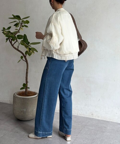 un dix cors（アンディコール）の「光沢シアーブルゾン（ブルゾン・レディース・ベージュ/ブラック/オフホワイト・FREE）」の9枚目の写真