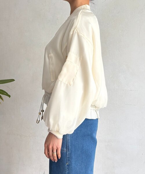 un dix cors（アンディコール）の「光沢シアーブルゾン（ブルゾン・レディース・ベージュ/ブラック/オフホワイト・FREE）」の11枚目の写真