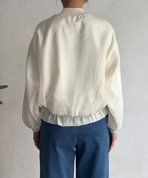 un dix cors（アンディコール）の「光沢シアーブルゾン（ブルゾン・レディース・ベージュ/ブラック/オフホワイト・FREE）」の12枚目の写真