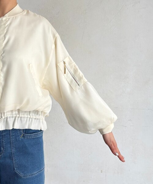 un dix cors（アンディコール）の「光沢シアーブルゾン（ブルゾン・レディース・ベージュ/ブラック/オフホワイト・FREE）」の14枚目の写真