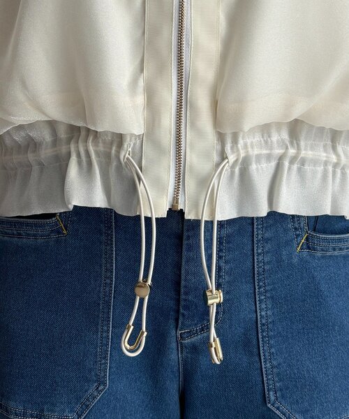 un dix cors（アンディコール）の「光沢シアーブルゾン（ブルゾン・レディース・ベージュ/ブラック/オフホワイト・FREE）」の17枚目の写真