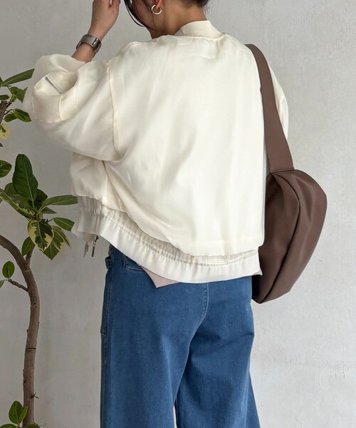 un dix cors（アンディコール）の「光沢シアーブルゾン（ブルゾン・レディース・ベージュ/ブラック/オフホワイト・FREE）」の20枚目の写真