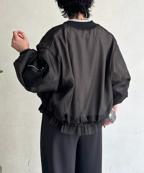 un dix cors（アンディコール）の「光沢シアーブルゾン（ブルゾン・レディース・ベージュ/ブラック/オフホワイト・FREE）」の22枚目の写真