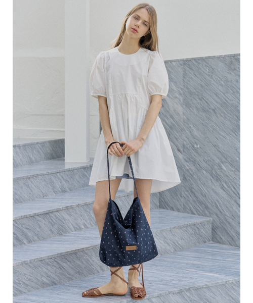 AVANT-G(アバン)の「Heart Pattern Eco Bag - NAVY(エコバッグ/サブバッグ・レディース・ネイビー/グレー・FREE)」の5枚目の写真