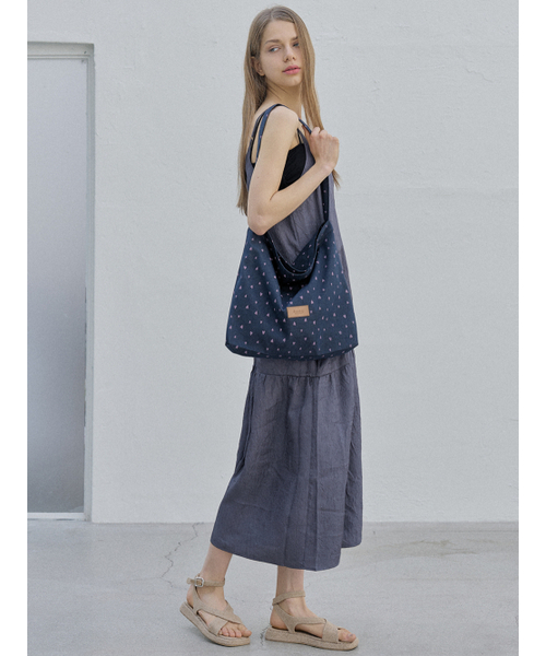 AVANT-G(アバン)の「Heart Pattern Eco Bag - NAVY(エコバッグ/サブバッグ・レディース・ネイビー/グレー・FREE)」の7枚目の写真