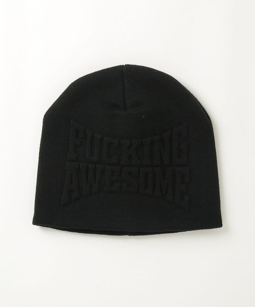 FUCKING AWESOME（ファッキングオーサム）の「FUCKING AWESOME / ファッキンオーサム：KO Embossed Beanie：FA-KOEB[WAX]（ニットキャップ/ビーニー・メンズ・ブラック・FREE）」の3枚目の写真