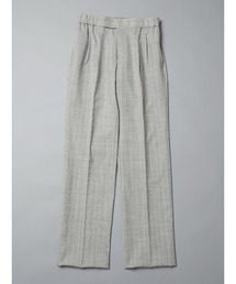 SUIT SQUARE | GOOVI/タックストレートパンツ/SUPER100'sウールトロピカル/ワイドストライプ(スーツパンツ)